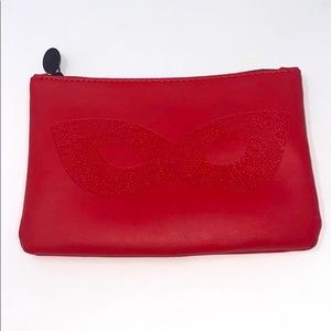 Ipsy Red Embossed Cat Eye Mask Makeup‎ Bag